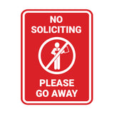 Portrait Round No Soliciting Please Go Away Wall or Door Sign