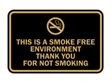 Signs ByLITA Classic Framed This is a Smoke Free Env Thank you for not smoking Sign