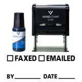 Faxed Emailed By Date Self Inking Rubber Stamp Combo with Refill