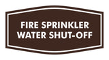 Signs ByLITA Fancy Fire Sprinkler Water Shut-Off Sign with Adhesive Tape, Mounts On Any Surface, Weather Resistant, Indoor/Outdoor Use