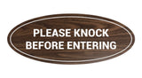 Oval Please Knock Before Entering Sign