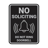 Portrait Round No Soliciting Do Not Ring Doorbell Wall or Door Sign