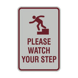 Portrait Round Please Watch Your Step Sign