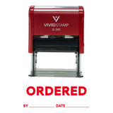 Ordered By Date Self Inking Rubber Stamp