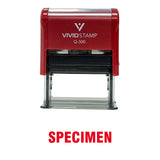 Red SPECIMEN Self Inking Rubber Stamp