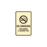Signs ByLITA Portrait Round No Smoking Including E-Cigarettes Sign with Adhesive Tape, Mounts On Any Surface, Weather Resistant, Indoor/Outdoor Use