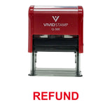 Red REFUND Self Inking Rubber Stamp