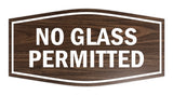 Signs ByLITA Fancy No Glass Permitted Sign with Adhesive Tape, Mounts On Any Surface, Weather Resistant, Indoor/Outdoor Use