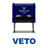 Blue VETO Self Inking Rubber Stamp