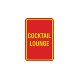 Portrait Round Cocktail Lounge Sign with Adhesive Tape, Mounts On Any Surface, Weather Resistant