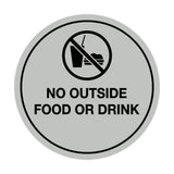 Signs ByLITA Circle No Outside Food Or Drink Sign
