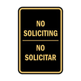 Portrait Round No Soliciting No Solicitar Sign