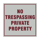 Square No Trespassing Private Property Sign with Adhesive Tape, Mounts On Any Surface, Weather Resistant