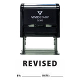 Revised By Date Self Inking Rubber Stamp