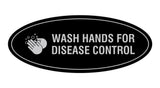 Oval Wash Hands For Disease Control Sign
