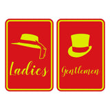 Signs ByLITA Portrait Round Ladies and gentlemen Sign Set with Adhesive Tape, Mounts On Any Surface, Weather Resistant, Indoor/Outdoor Use