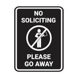 Portrait Round No Soliciting Please Go Away Wall or Door Sign