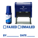 Faxed Emailed By Date Self Inking Rubber Stamp Combo with Refill