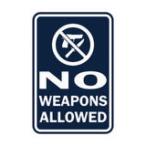 Portrait Round No Weapons Allowed Sign