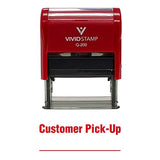 Red Customer Pick-Up Self Inking Rubber Stamp