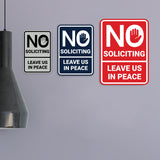 Portrait Round No Soliciting Leave Us In Peace Wall or Door Sign
