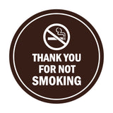 Signs ByLITA Circle Thank you for not smoking Sign with Adhesive Tape, Mounts On Any Surface, Weather Resistant, Indoor/Outdoor Use