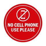 Signs ByLITA Circle No Cell Phone Use Please Sign