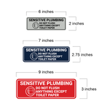 Standard Sensitive Plumbing Do Not Flush Anything Except Toilet Paper Wall or Door Sign
