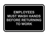 Signs ByLITA Classic Framed Employees Must Wash Hands Before Returning To Work