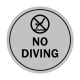 Signs ByLITA Circle No Diving Sign with Adhesive Tape, Mounts On Any Surface, Weather Resistant, Indoor/Outdoor Use