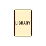 Portrait Round Library Sign with Adhesive Tape, Mounts On Any Surface, Weather Resistant
