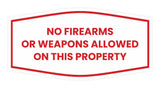Fancy No Firearms or Weapons Allowed on this Property Wall or Door Sign