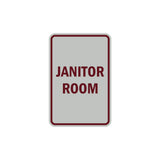 Portrait Round Janitor Room Sign with Adhesive Tape, Mounts On Any Surface, Weather Resistant