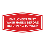 Fancy Employees Must Wash Hands Before Returning To Work Sign