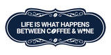 Designer Life is What Happens Between Coffee & Wine Wall or Door Sign