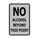 Signs ByLITA Portrait Round no alcohol beyond this point Sign