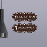 Designer Bucks and Does Novelty Restroom Signs (Set of 2) Wall or Door Sign