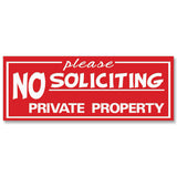 All Quality "Please No Soliciting Private Property" Engraved Sign, 2" x 5"