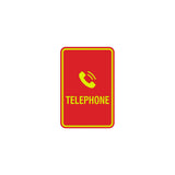 Portrait Round Telephone Sign With Adhesive Tape