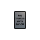 Portrait Round Fire Sprinkler Water Shut-Off Sign