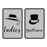 Signs ByLITA Portrait Round Ladies and gentlemen Sign Set with Adhesive Tape, Mounts On Any Surface, Weather Resistant, Indoor/Outdoor Use