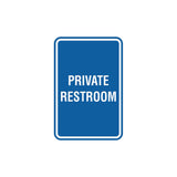 Portrait Round Private Restroom Sign with Adhesive Tape, Mounts On Any Surface, Weather Resistant
