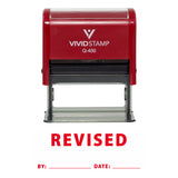 Revised By Date Self Inking Rubber Stamp