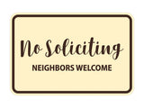 Signs ByLITA Classic Framed No Soliciting Neighbors Welcome Sign