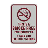 Signs ByLITA Portrait Round This is a Smoke Free Environment Thank you for not smoking Sign