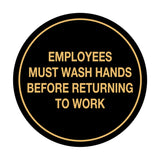 Signs ByLITA Circle Employees Must Wash Hands Before Returning to Work Sign