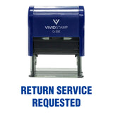 Blue Return Service Requested Self Inking Rubber Stamp