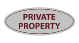 Oval Private Property Sign