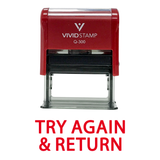 TRY AGAIN & RETURN Teacher Self Inking Rubber Stamp