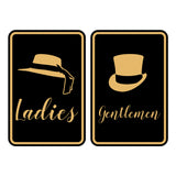 Signs ByLITA Portrait Round Ladies and gentlemen Sign Set with Adhesive Tape, Mounts On Any Surface, Weather Resistant, Indoor/Outdoor Use